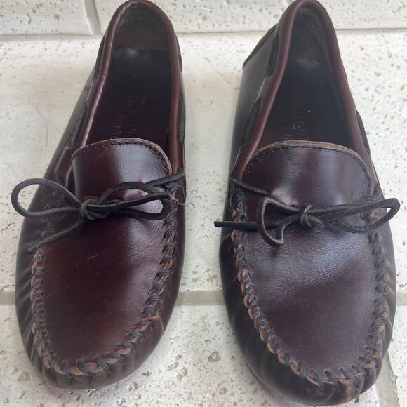 Minnetonka Moosehide Driver Slipper Loafer Moccassin 798 Chocolate Brown Sz 9 - Picture 1 of 11